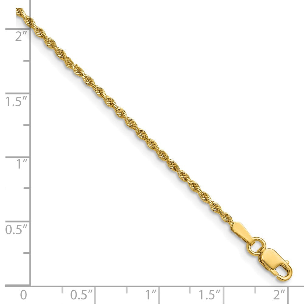 14K 16 inch 1.5mm Diamond-cut Rope with Lobster Clasp Chain