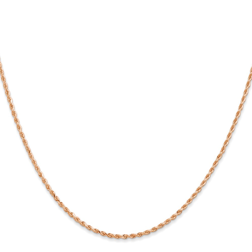 14K Rose Gold 18 inch 1.5mm Diamond-cut Rope with Lobster Clasp Chain