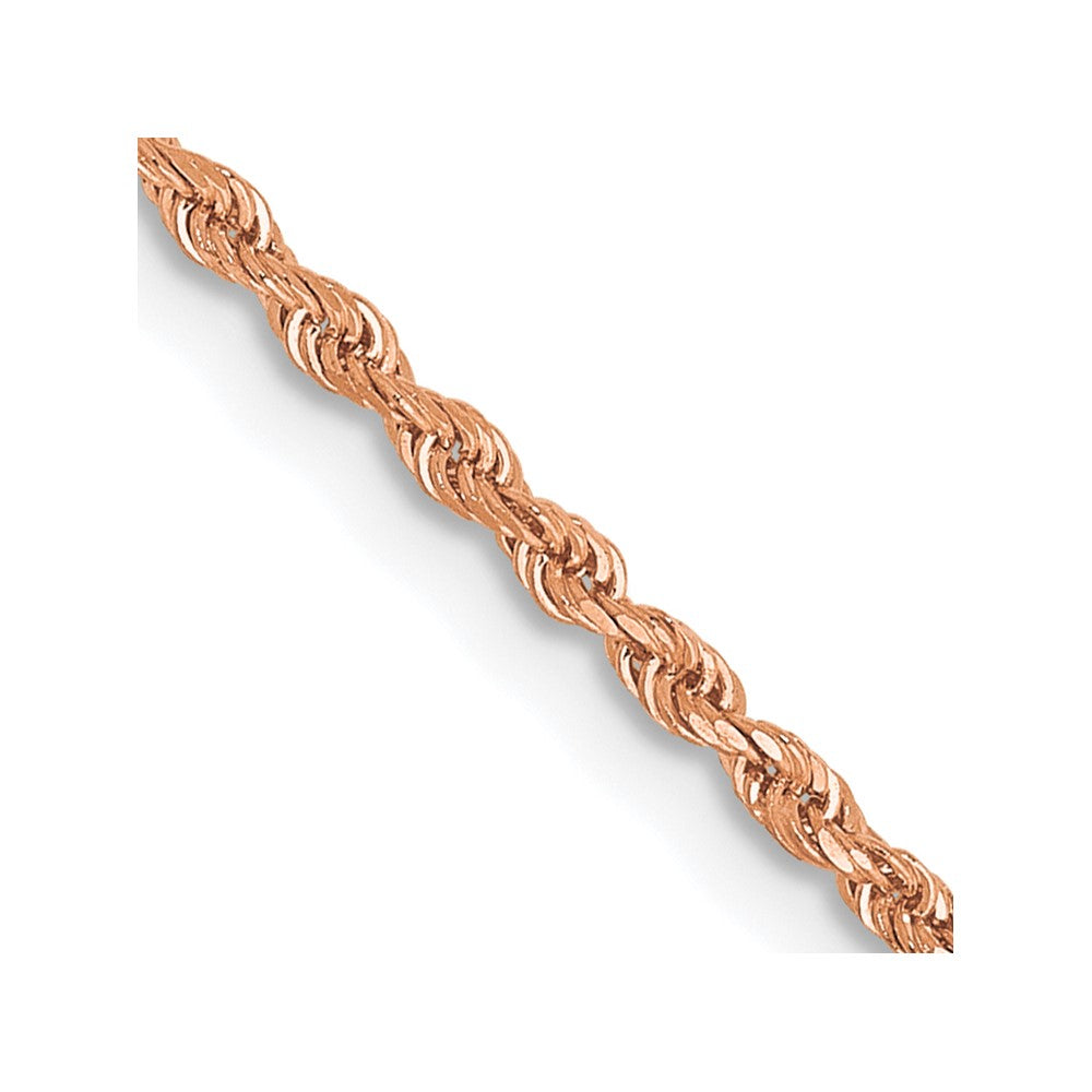 14K Rose Gold 20 inch 1.5mm Diamond-cut Rope with Lobster Clasp Chain