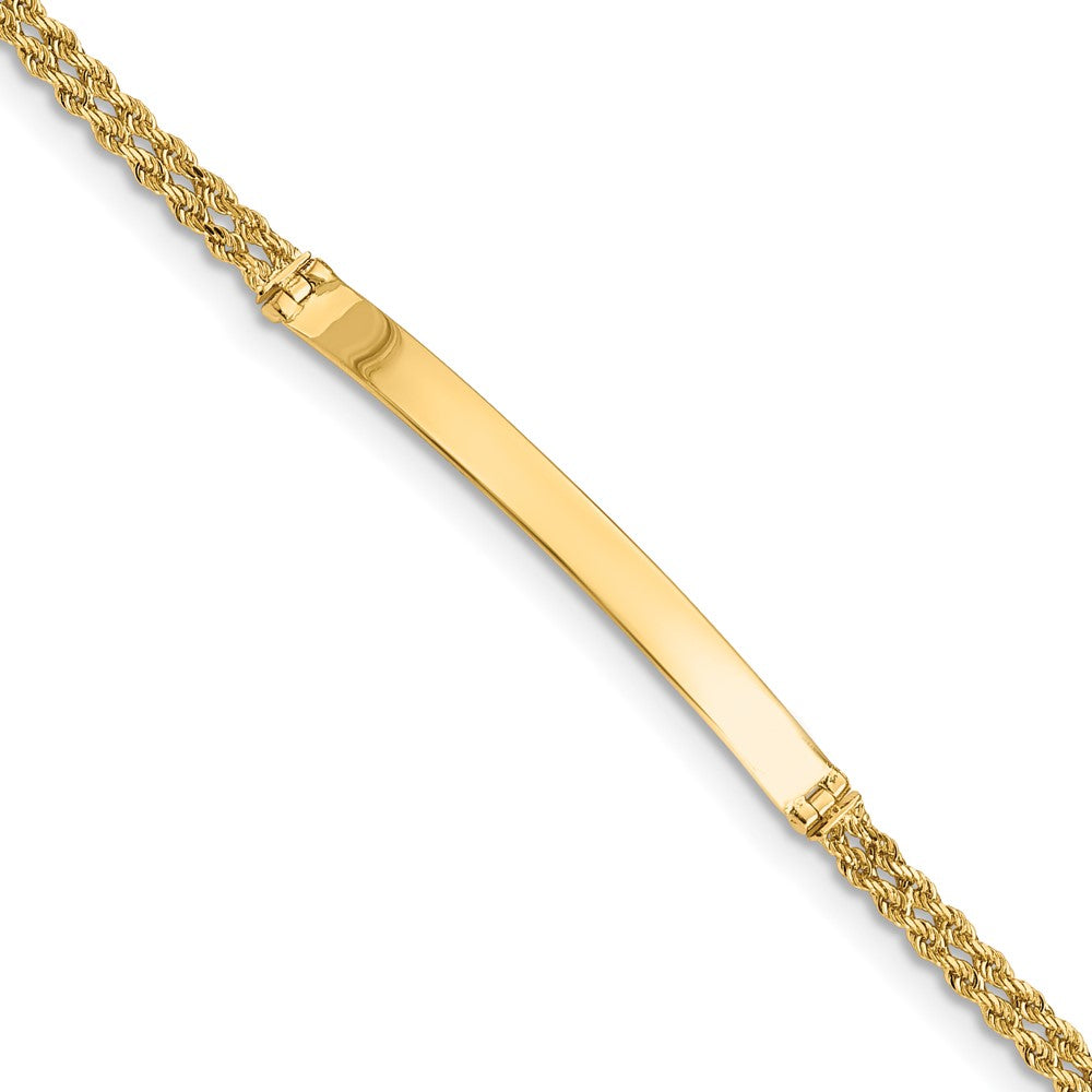 Solid;Diamond-cut;14k Yellow gold;Engravable;Lobster