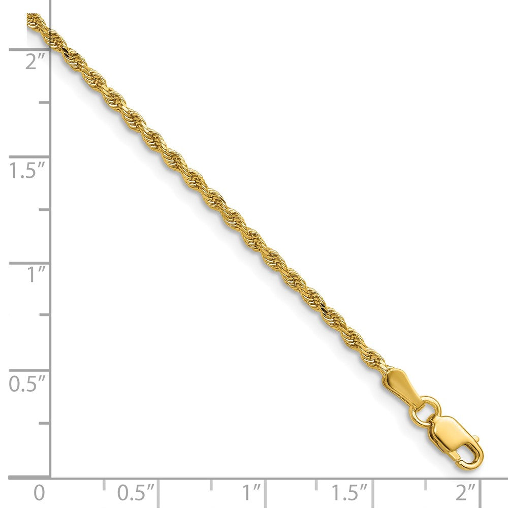 14K 30 inch 1.75mm Diamond-cut Rope with Lobster Clasp Chain