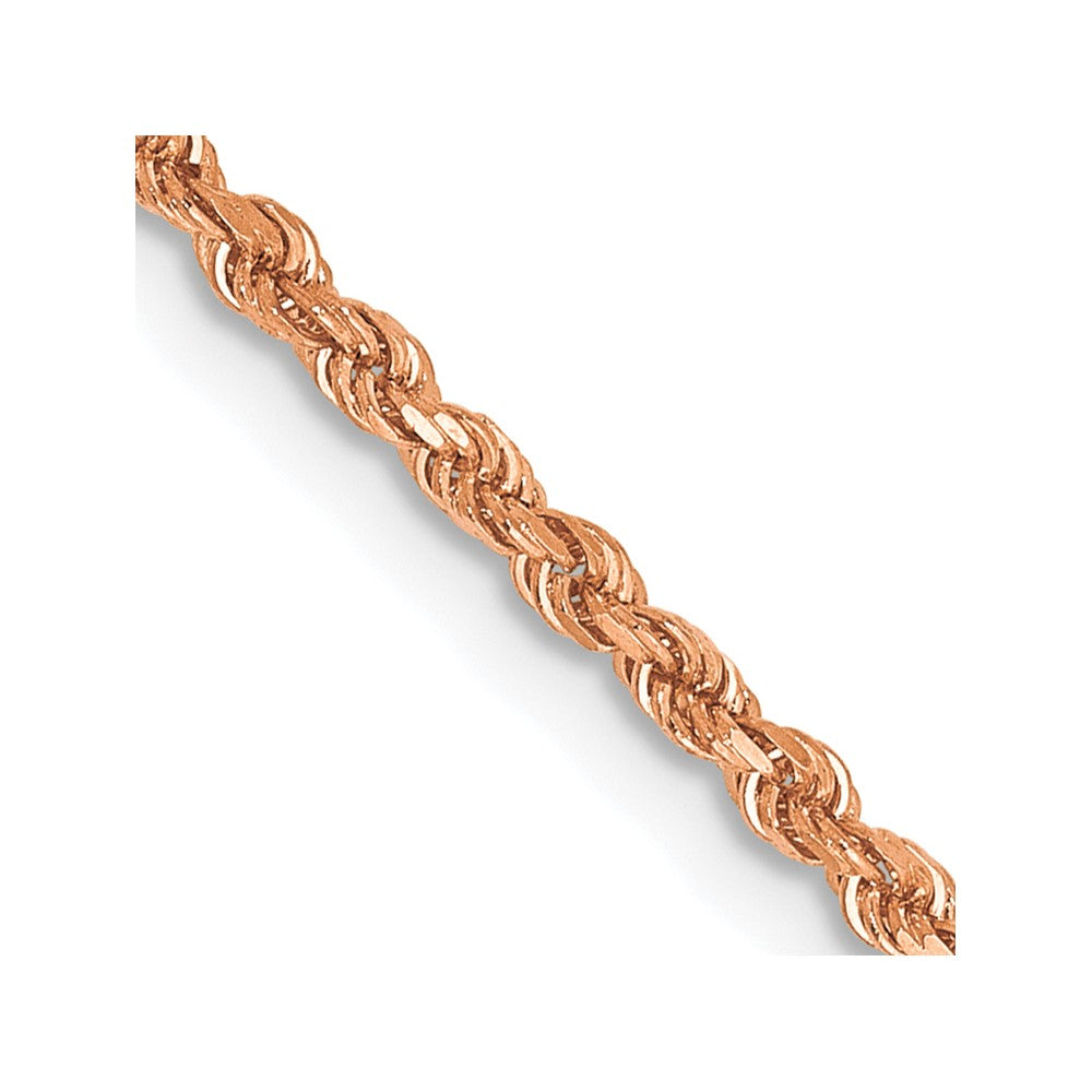 14K Rose Gold 20 inch 1.75mm Diamond-cut Rope with Lobster Clasp Chain
