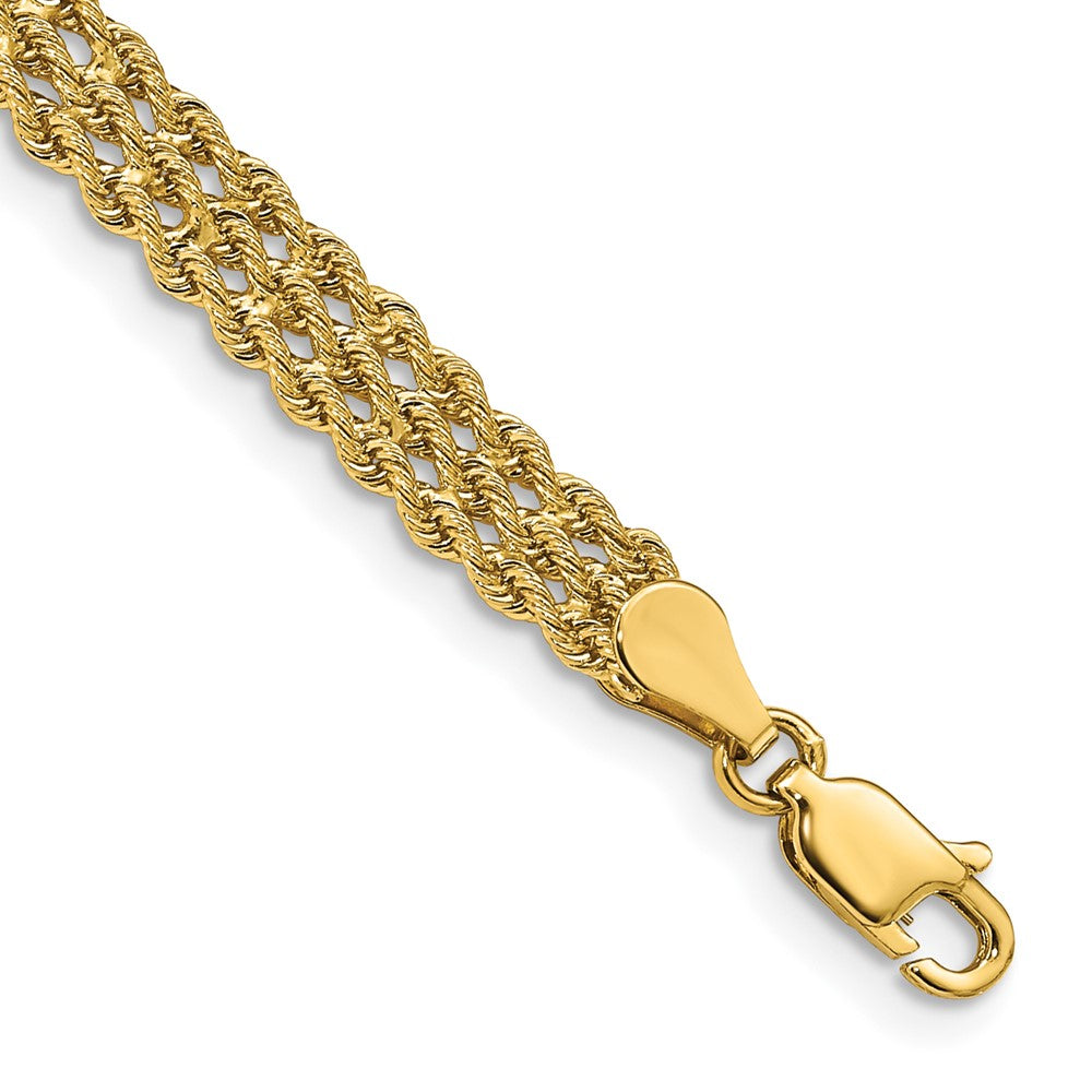 Solid;Diamond-cut;Polished;14k Yellow gold;Lobster