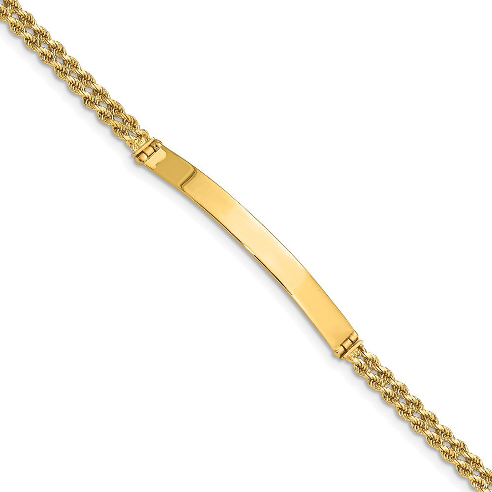 Solid;Diamond-cut;14k Yellow gold;Engravable;Lobster