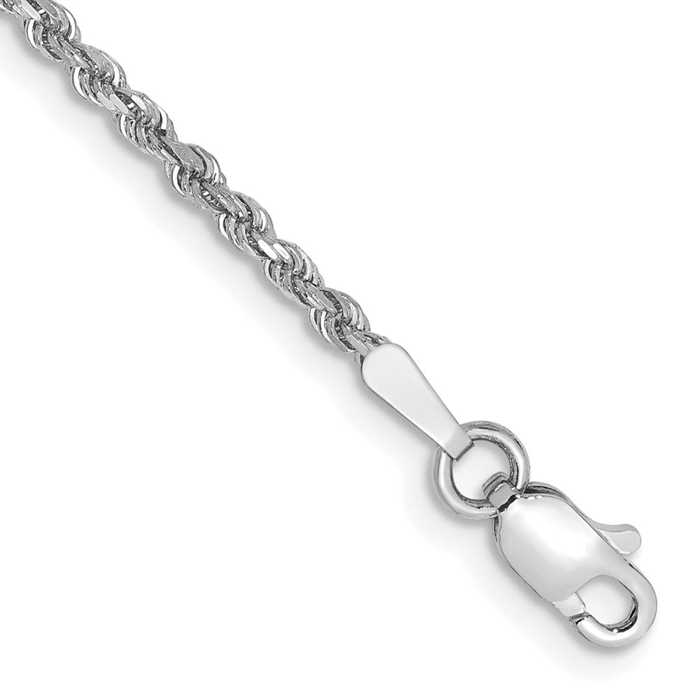 Solid;Diamond-cut;14K White gold;Lobster