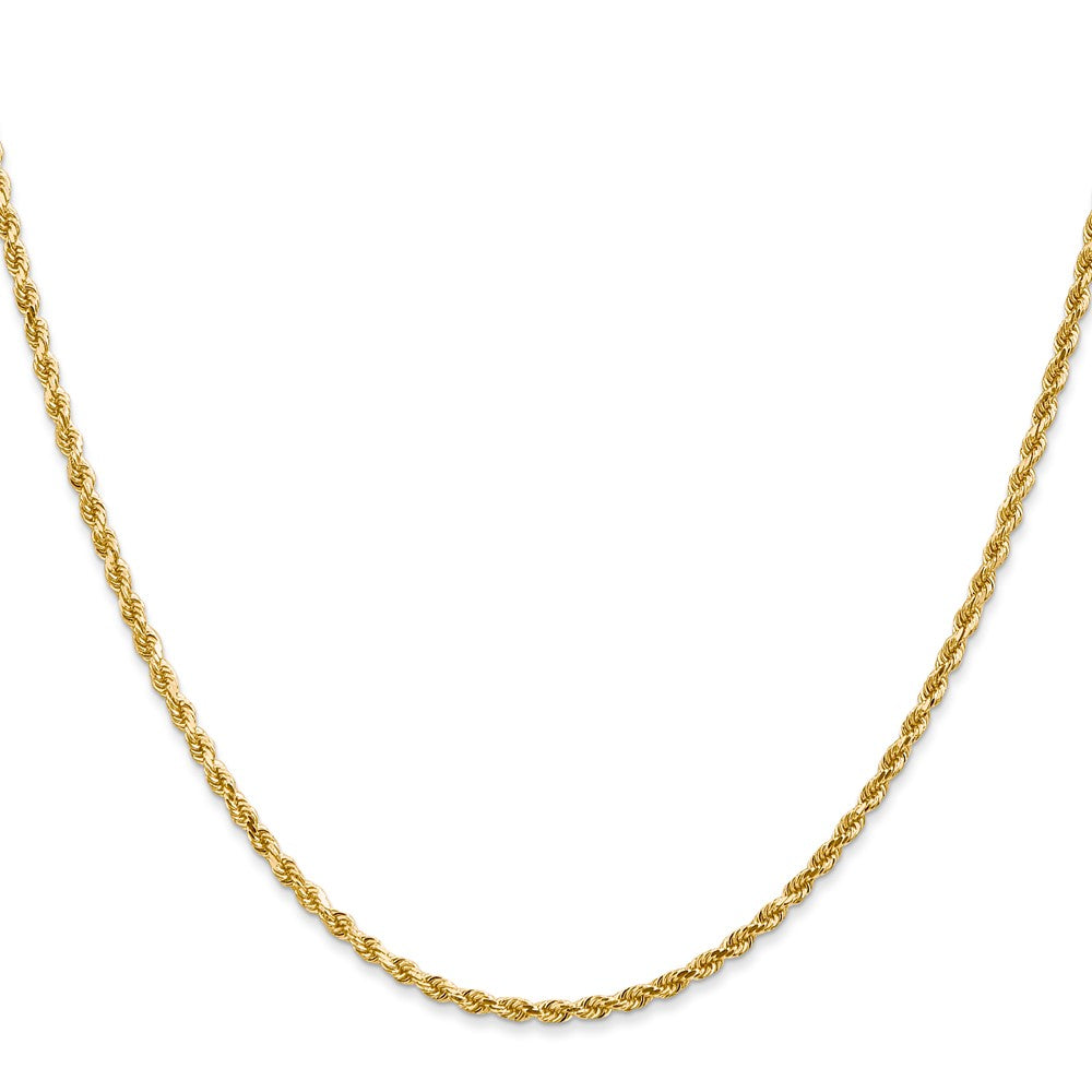 14K 28 inch 2mm Diamond-cut Rope with Lobster Clasp Chain