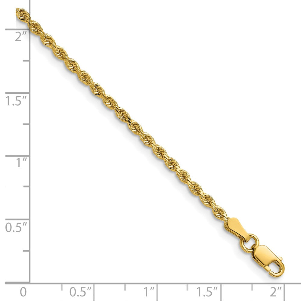 14K 36 inch 2mm Diamond-cut Rope with Lobster Clasp Chain
