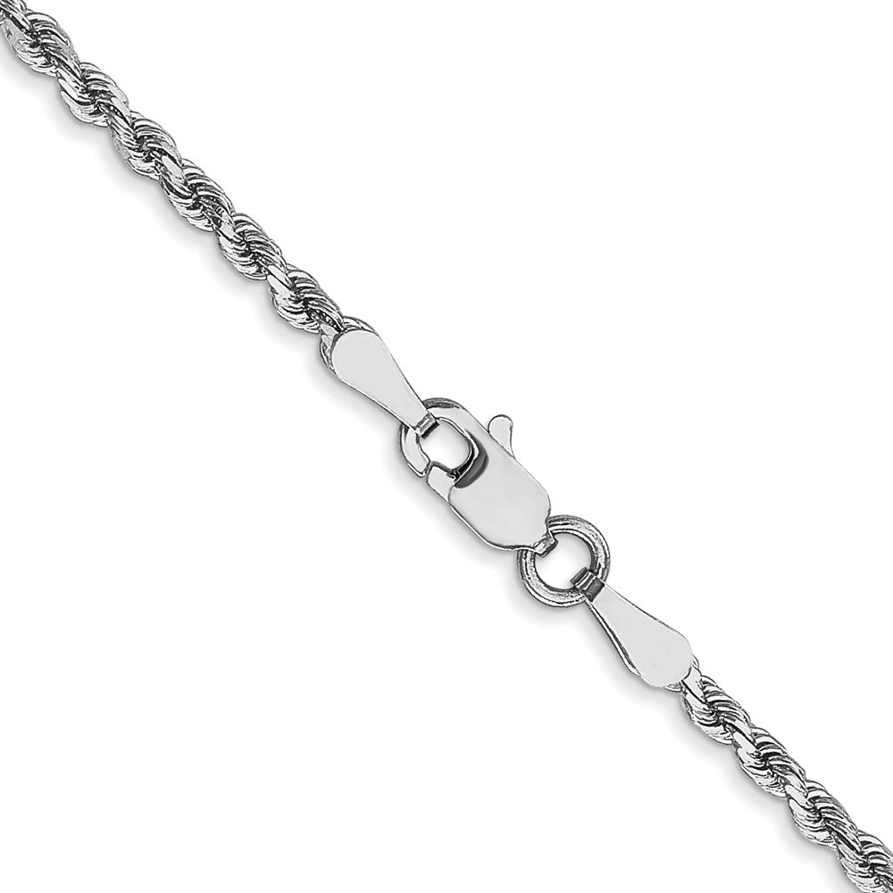 10k White Gold 2mm Diamond-cut Rope Chain
