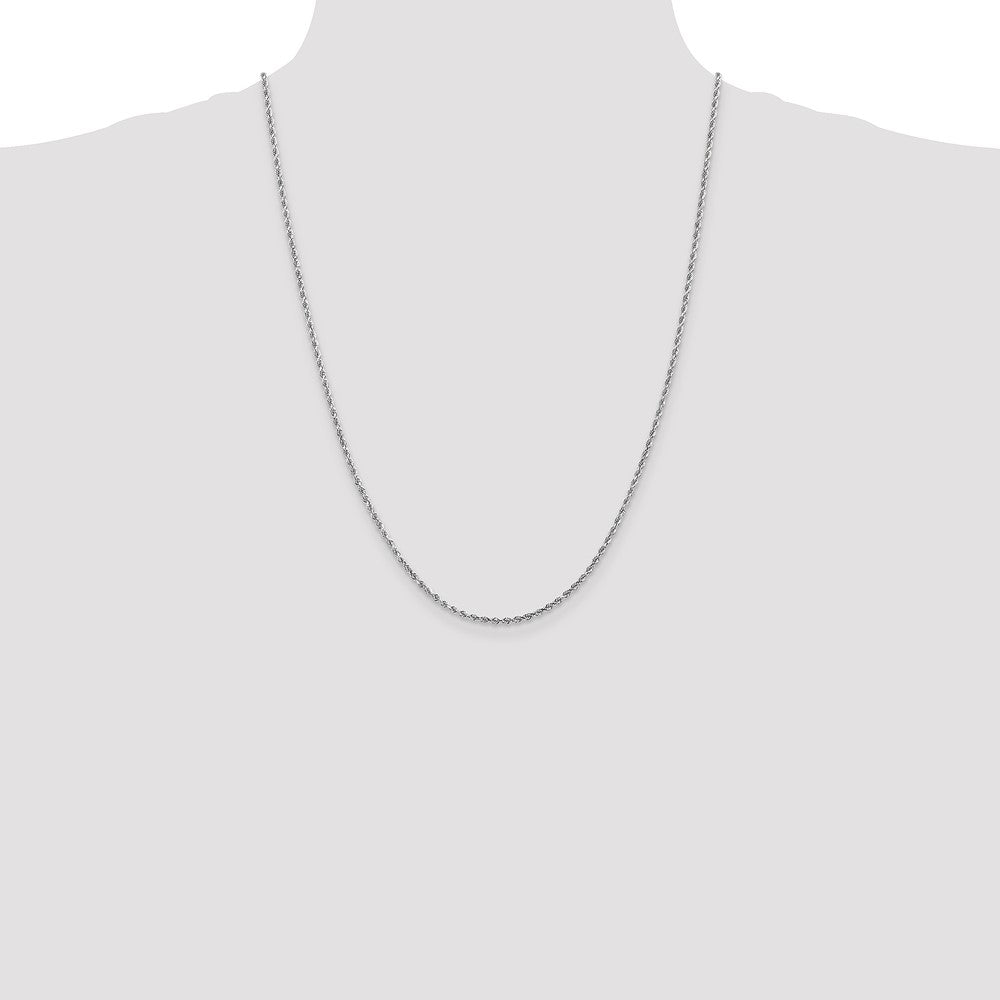 10k White Gold 2mm Diamond-cut Rope Chain