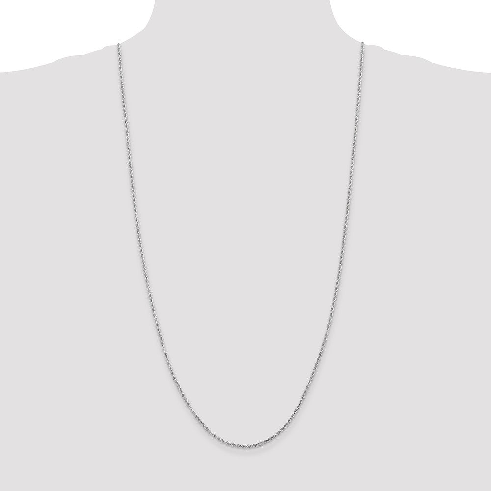 10k White Gold 2mm Diamond-cut Rope Chain