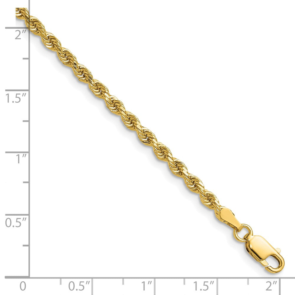 14K 36 inch 2.75mm Diamond-cut Rope with Lobster Clasp Chain