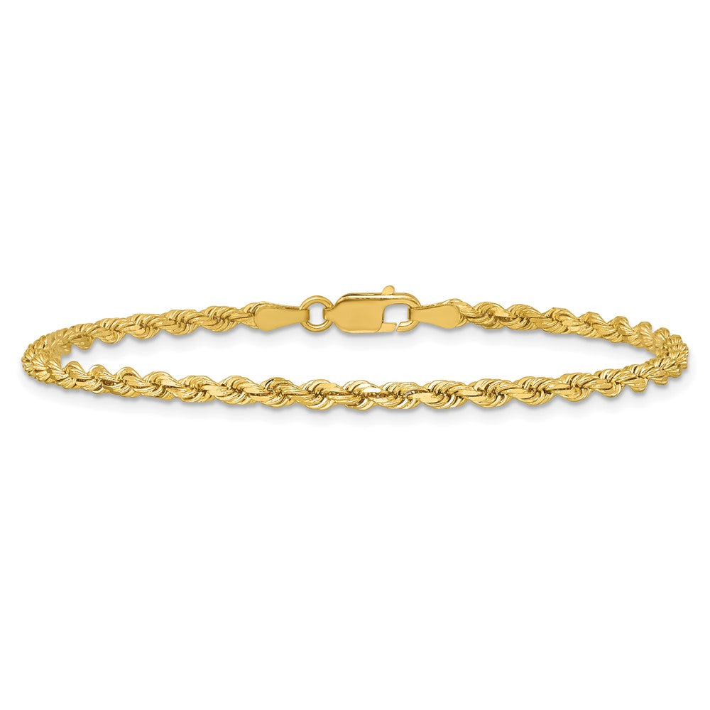 14K 8 inch 2.75mm Diamond-cut Rope with Lobster Clasp Chain