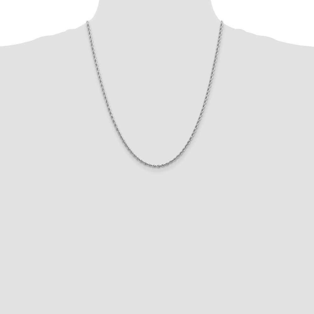 10k White Gold 2.75mm Diamond-cut Rope Chain