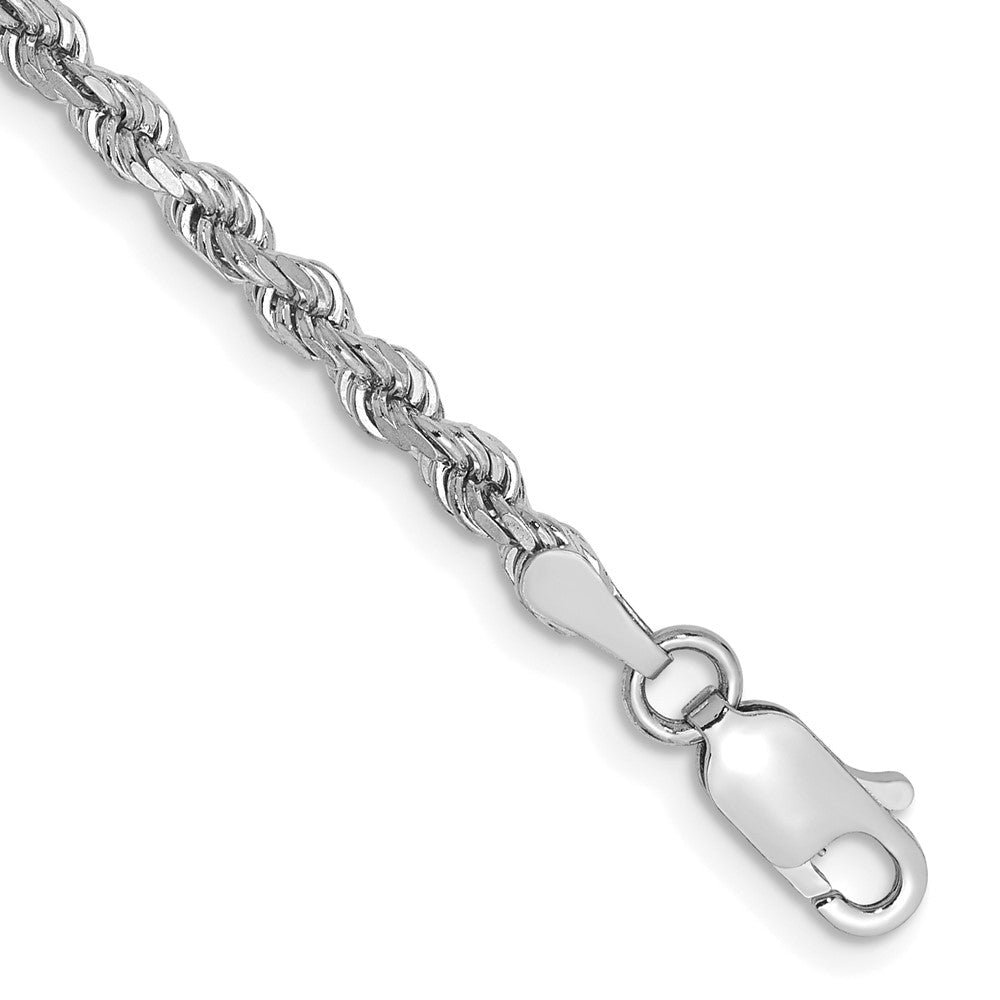Solid;Diamond-cut;14K White gold;Lobster