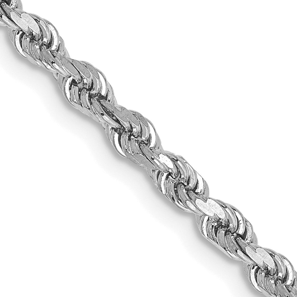Solid;Diamond-cut;14K White gold;Lobster