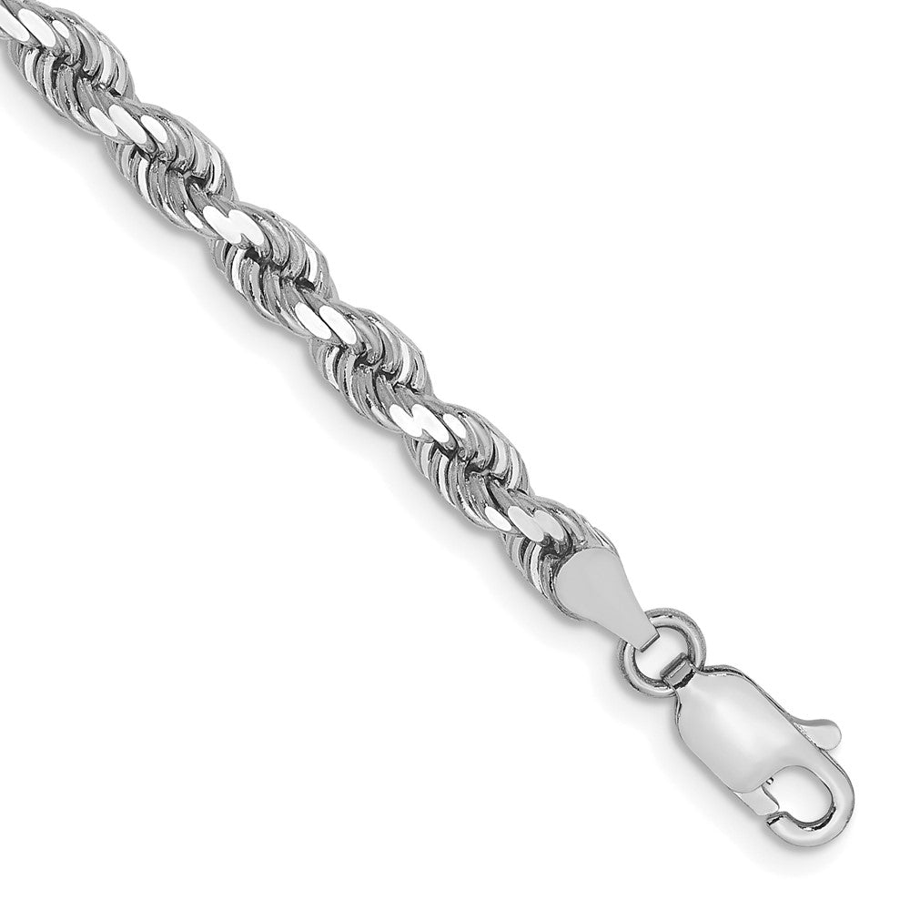Solid;Diamond-cut;14K White gold;Lobster