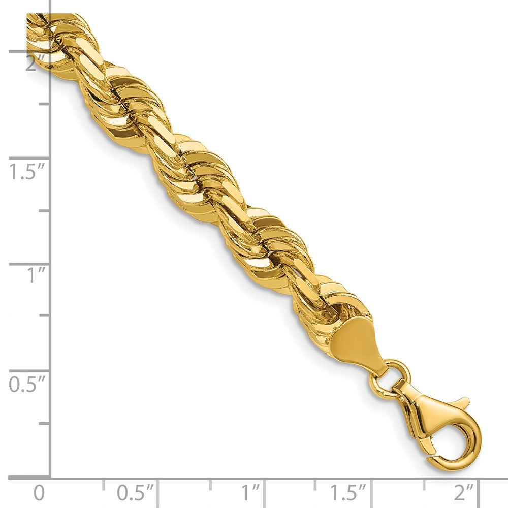 14K 20 inch 7mm Diamond-cut Rope with Fancy Lobster Clasp Chain