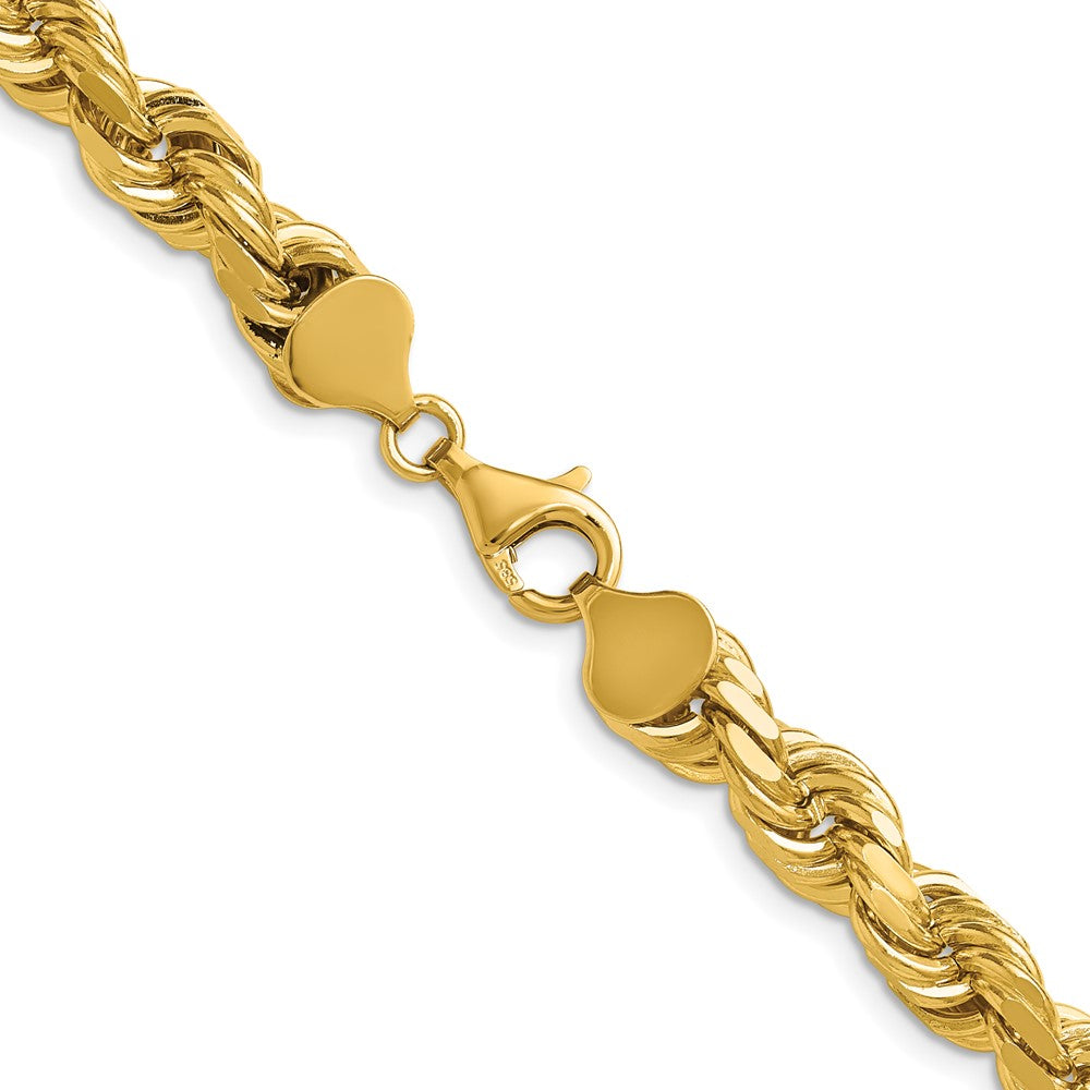 14K 20 inch 8mm Diamond-cut Rope with Fancy Lobster Clasp Chain