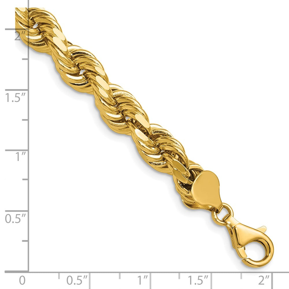 14K 22 inch 8mm Diamond-cut Rope with Fancy Lobster Clasp Chain