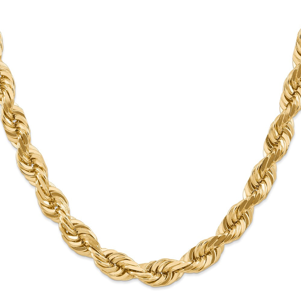 14K 22 inch 10mm Diamond-cut Rope with Fancy Lobster Clasp Chain
