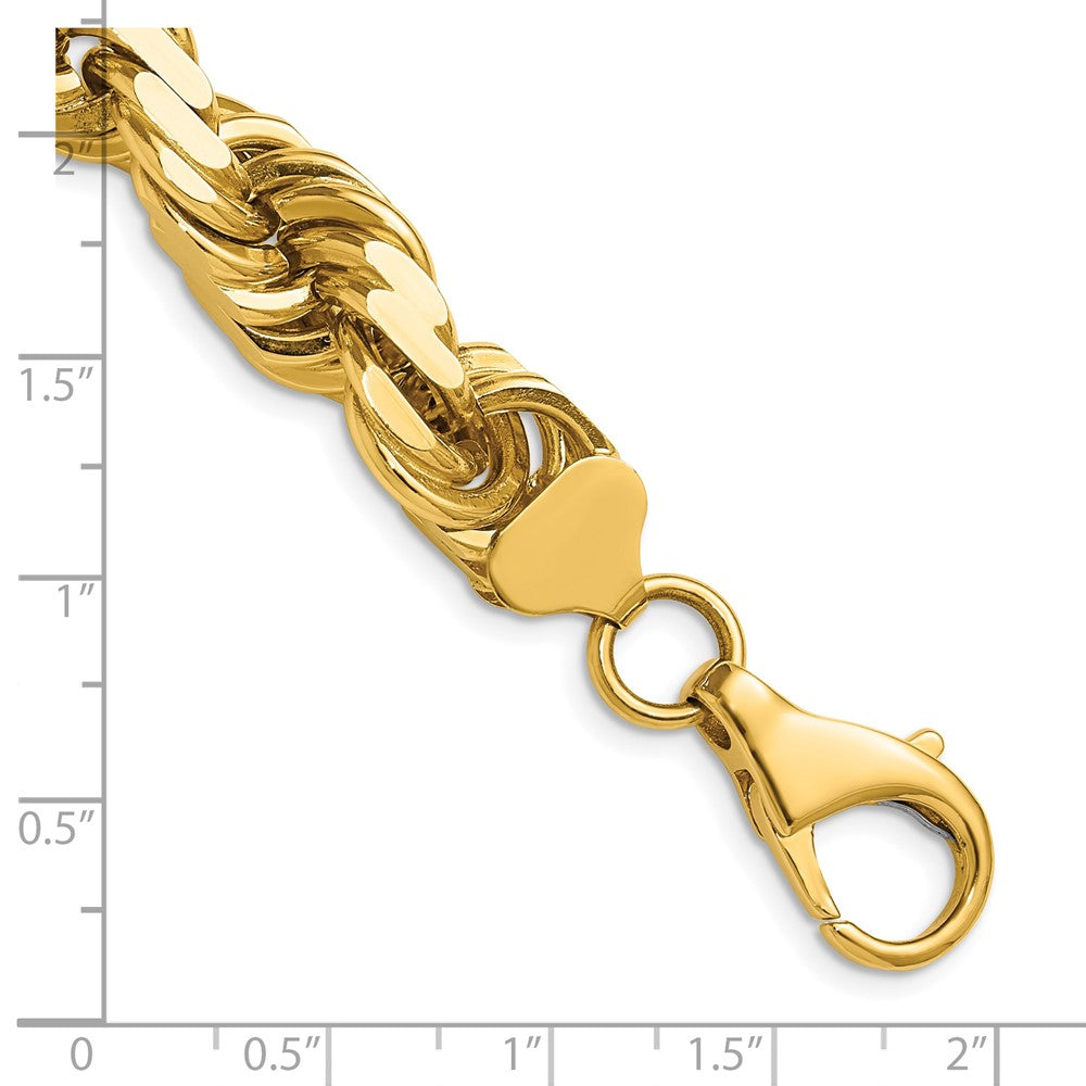 14K 28 inch 12mm Diamond-cut Rope with Fancy Lobster Clasp Chain