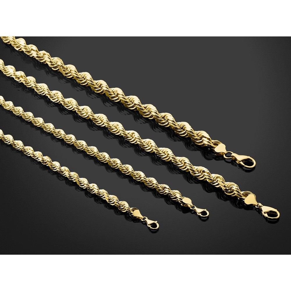 14K 20 inch 12mm Diamond-cut Rope with Fancy Lobster Clasp Chain