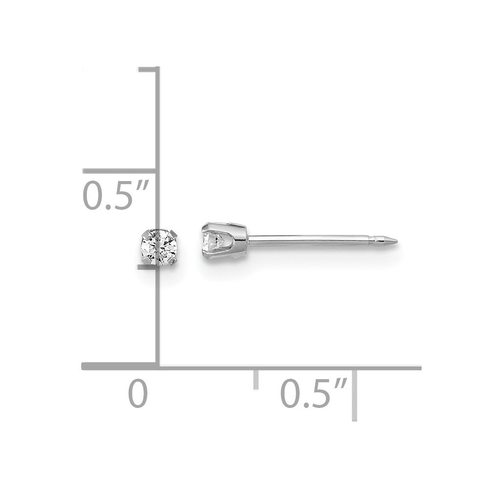 Inverness 14k White Gold 2.4mm .10ct Lab Grown Diamond Stud Post Piercing Earrings