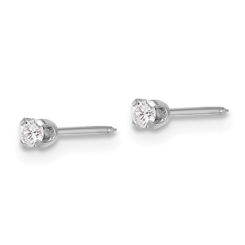 Inverness 14k White Gold 2.4mm .10ct Lab Grown Diamond Short Post Piercing Earrings