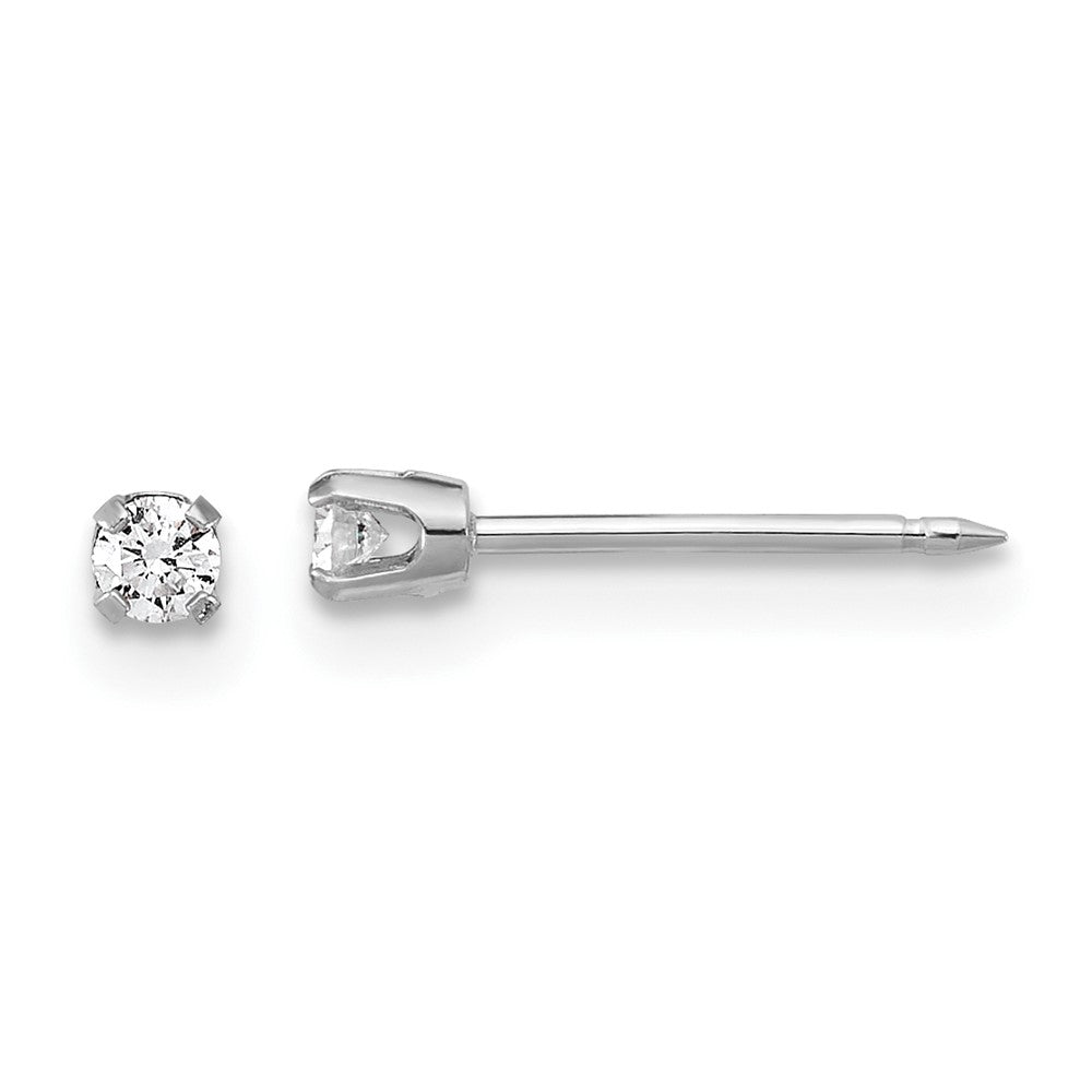 Inverness 14k White Gold 2.4mm .10ct Lab Grown Diamond Stud Post Piercing Earrings