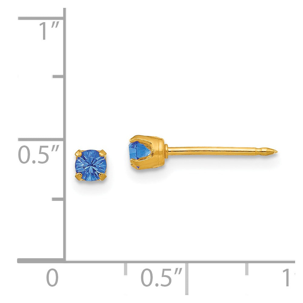 Inverness 14k 3mm September Crystal Birthstone Post Earrings