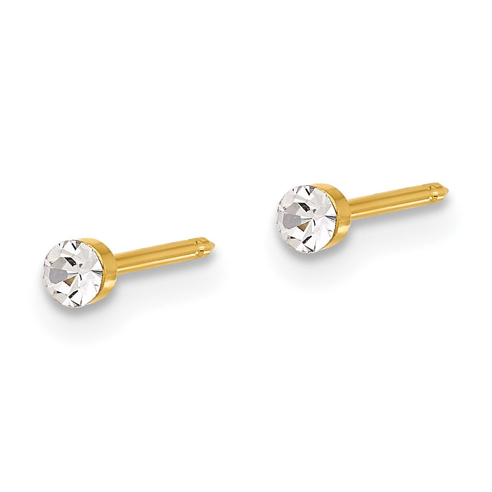 Inverness 14K Polished 2.4mm Crystal Post Earrings