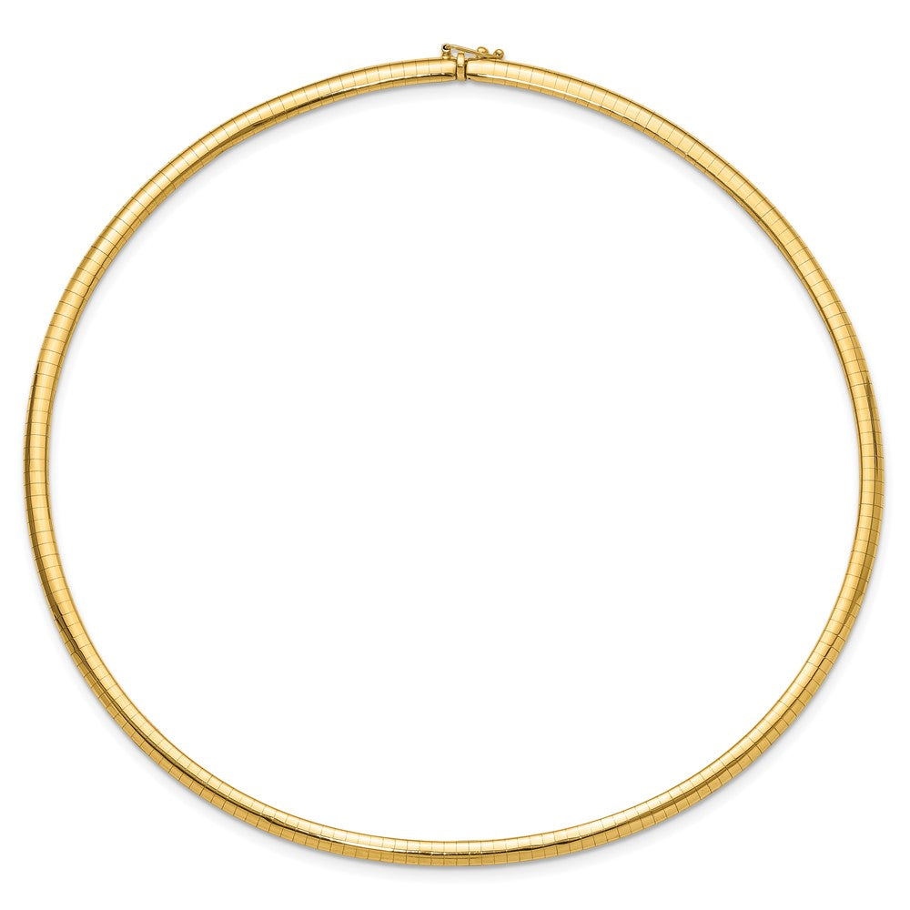 14K 4mm Domed Omega Necklace