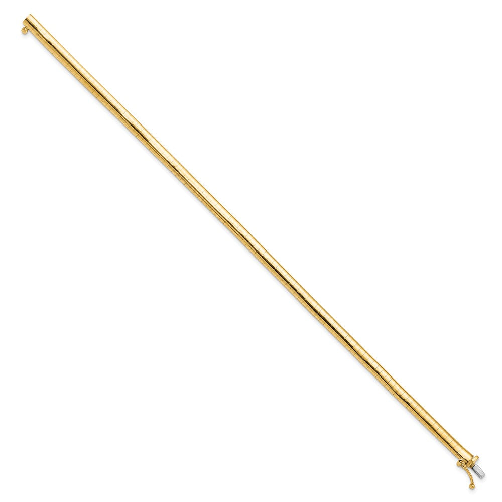 14K 4mm Domed 7 inch Omega Bracelet