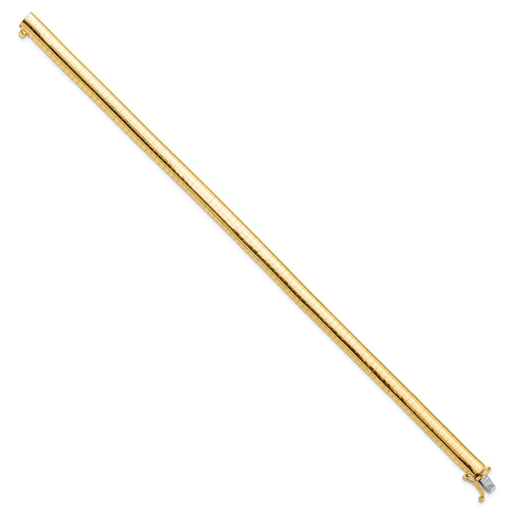14K 6mm Domed 7in. Omega Bracelet