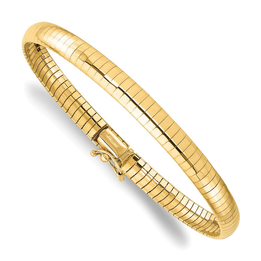 14K 6mm Domed Omega Bracelet