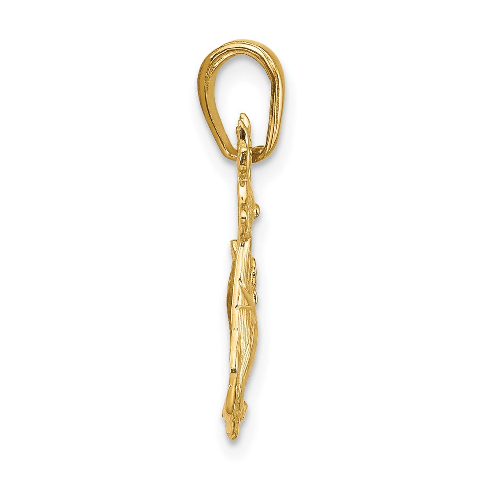 10K Polished Reindeer Pendant