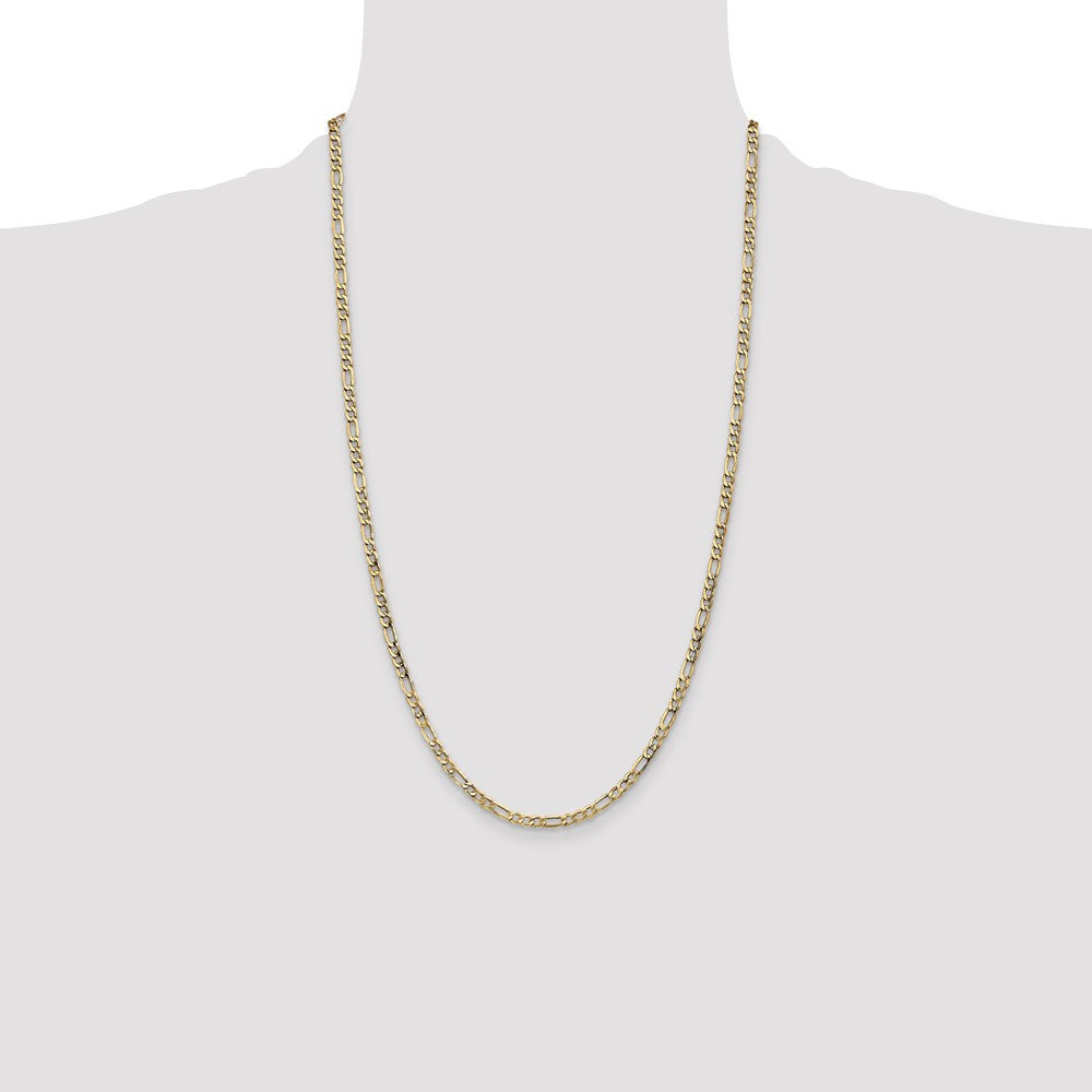 10k 3.5mm Semi-Solid Figaro Chain