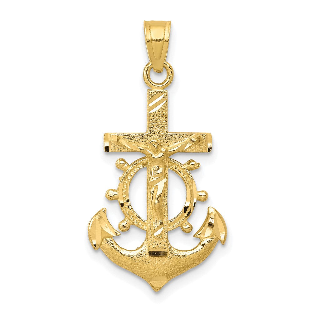 Polished;10K Yellow gold;Textured;Diamond Cut