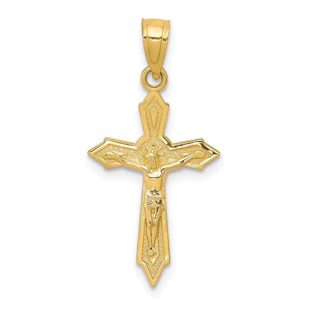 Polished;10K Yellow gold;Textured back