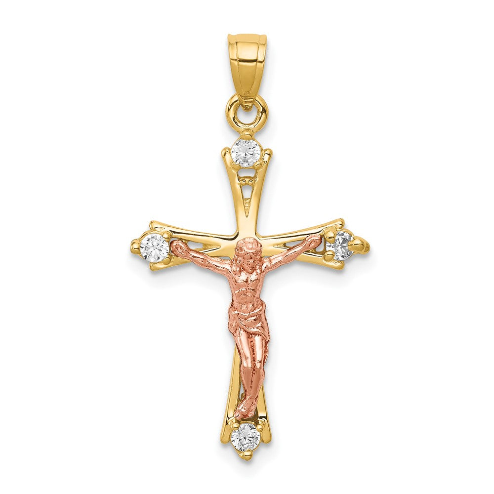 Polished;10K Two-tone;CZ