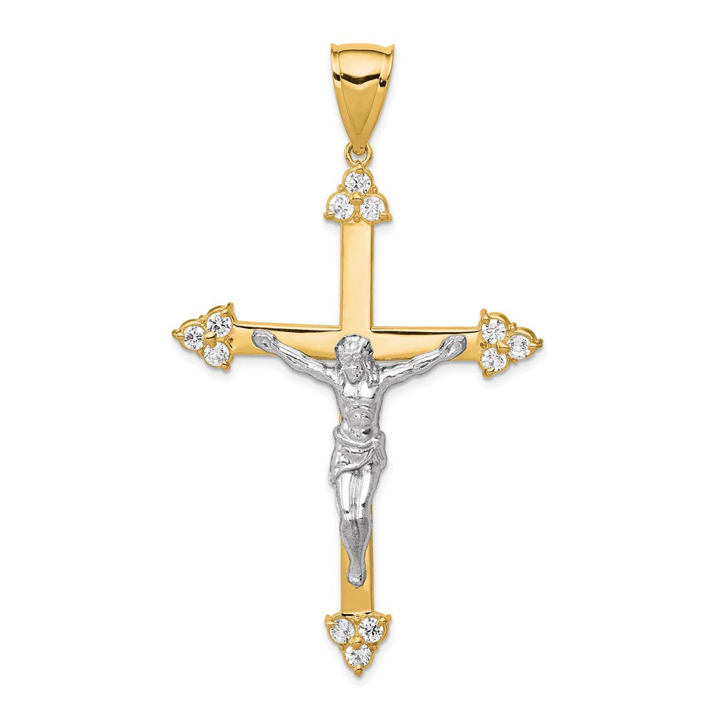 Polished;CZ;Rhodium