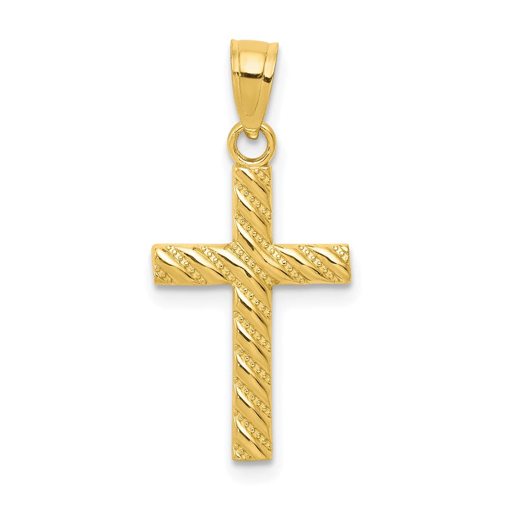 Polished;10K Yellow gold;Textured