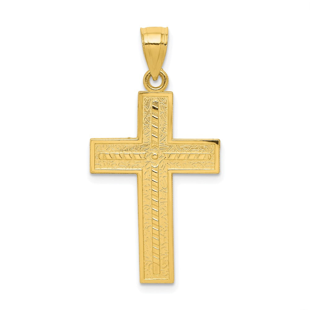 Polished;10K Yellow gold;Textured;Textured back