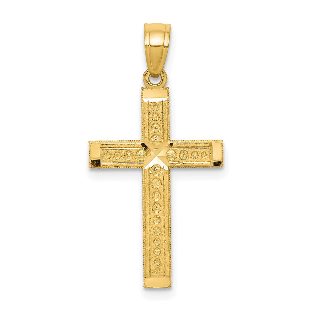 Polished;10K Yellow gold;Textured;Textured back