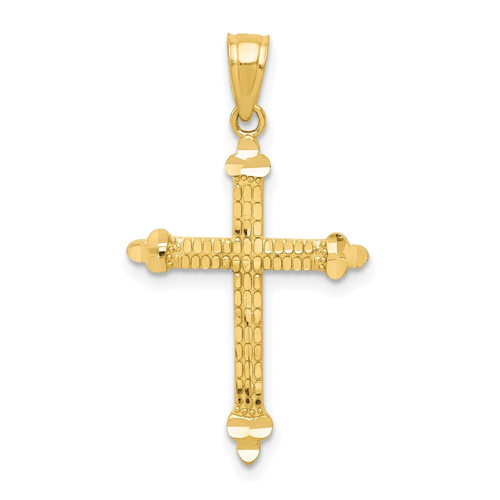 Polished;10K Yellow gold;Textured;Textured back