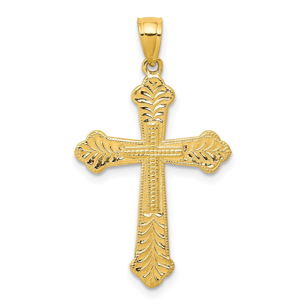 Diamond-cut;Polished;10K Yellow gold;Flat back;Textured