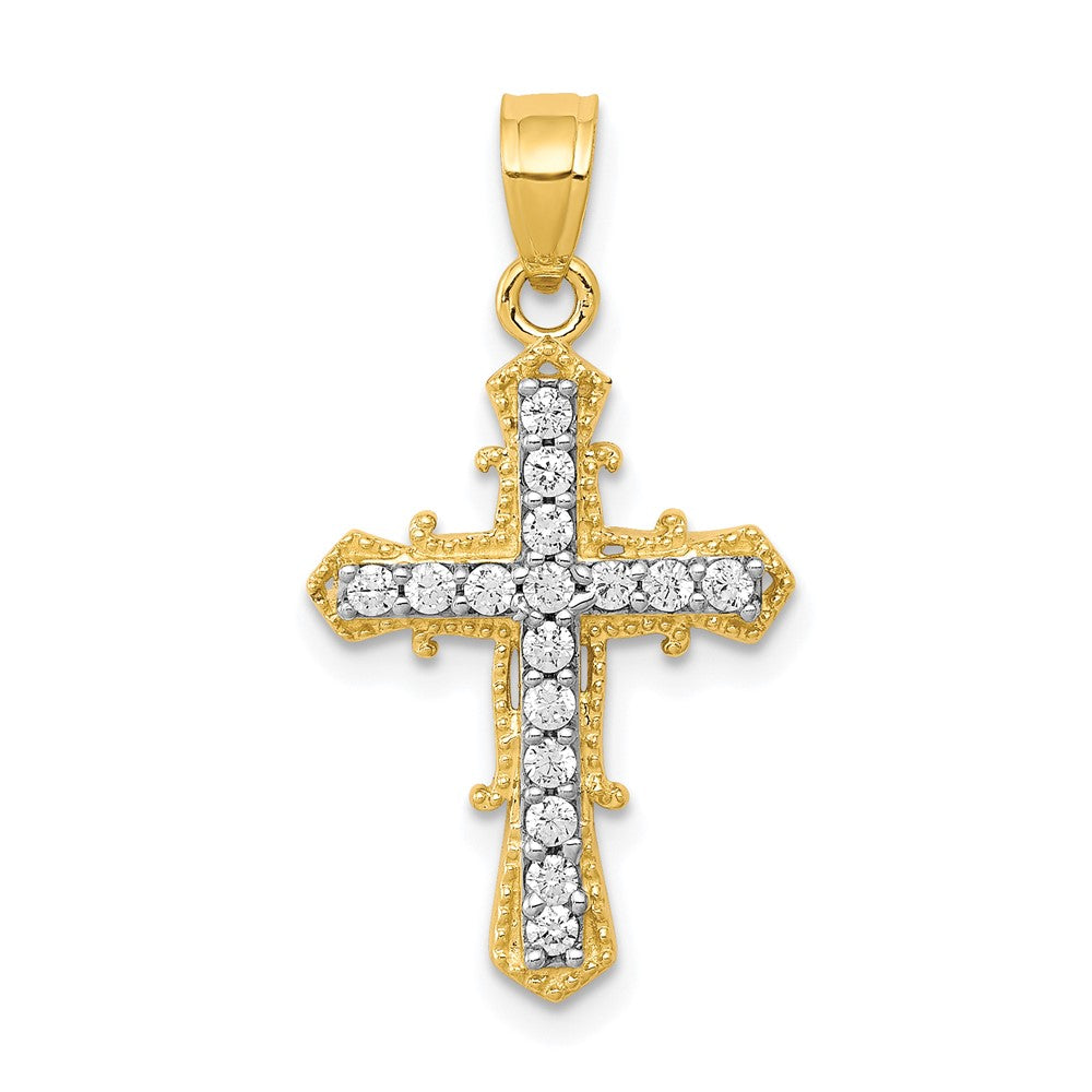 10K Yellow gold;CZ;Textured