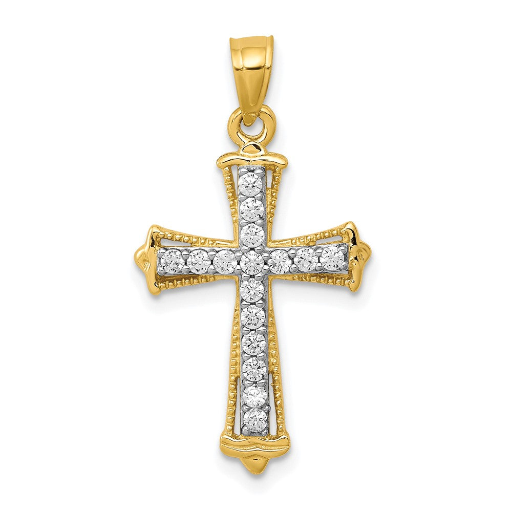 Polished;10K Yellow gold;CZ