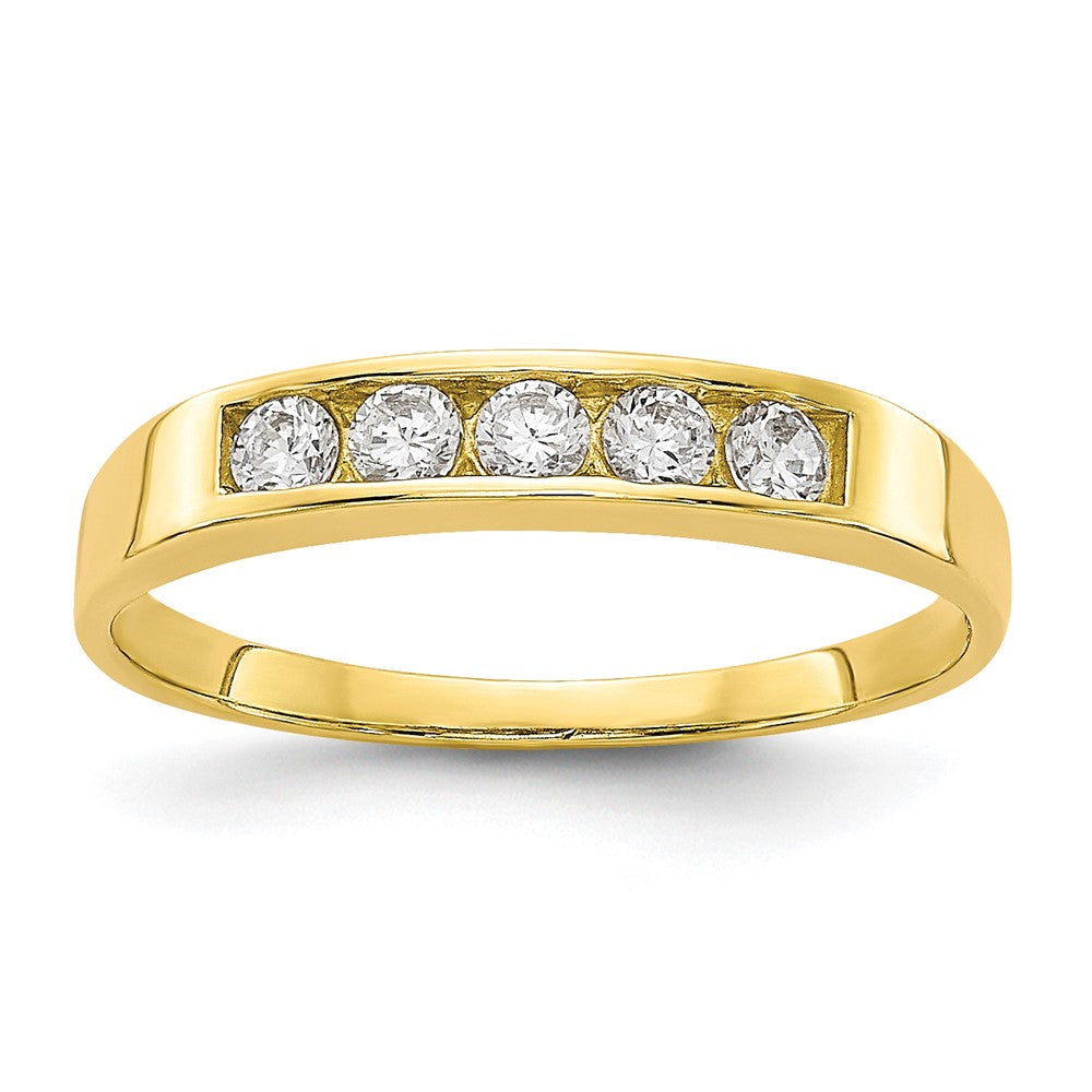 Casted;Polished;10K Yellow gold;CZ