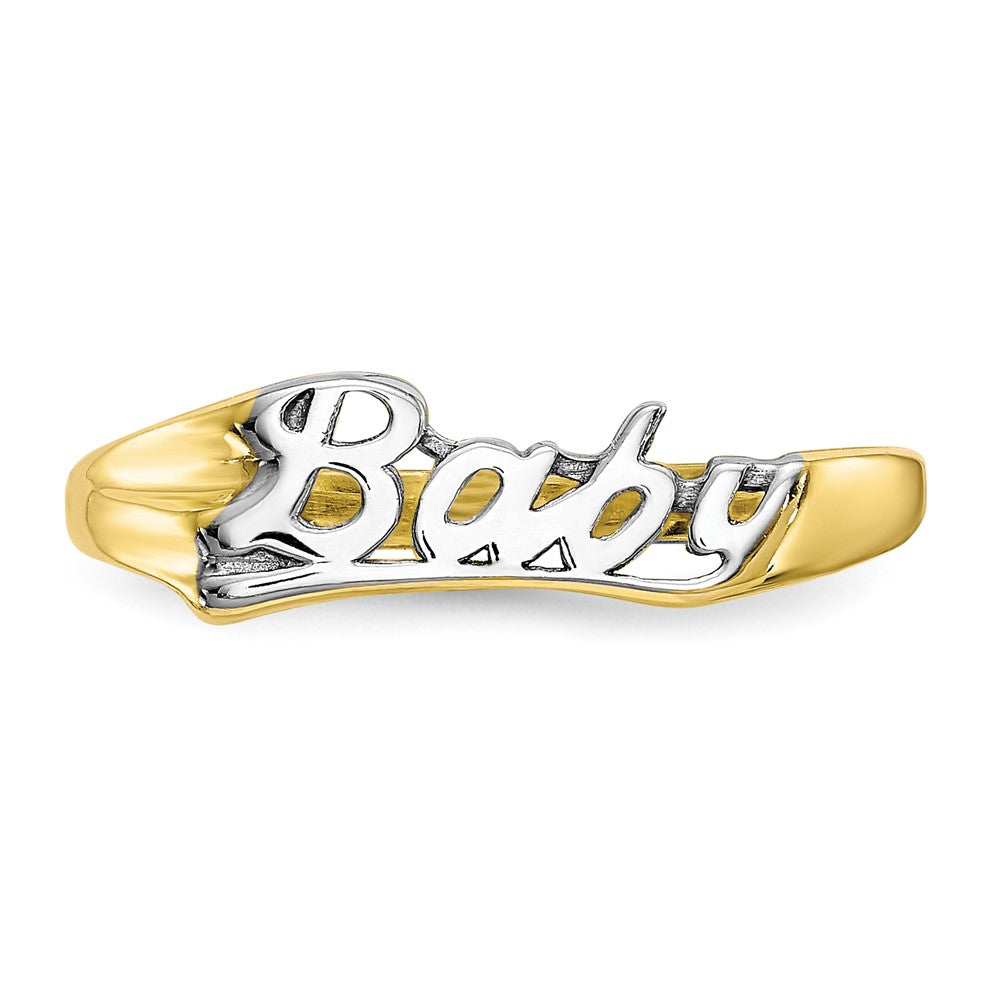 10K w/ Rhodium BABY Child's Ring